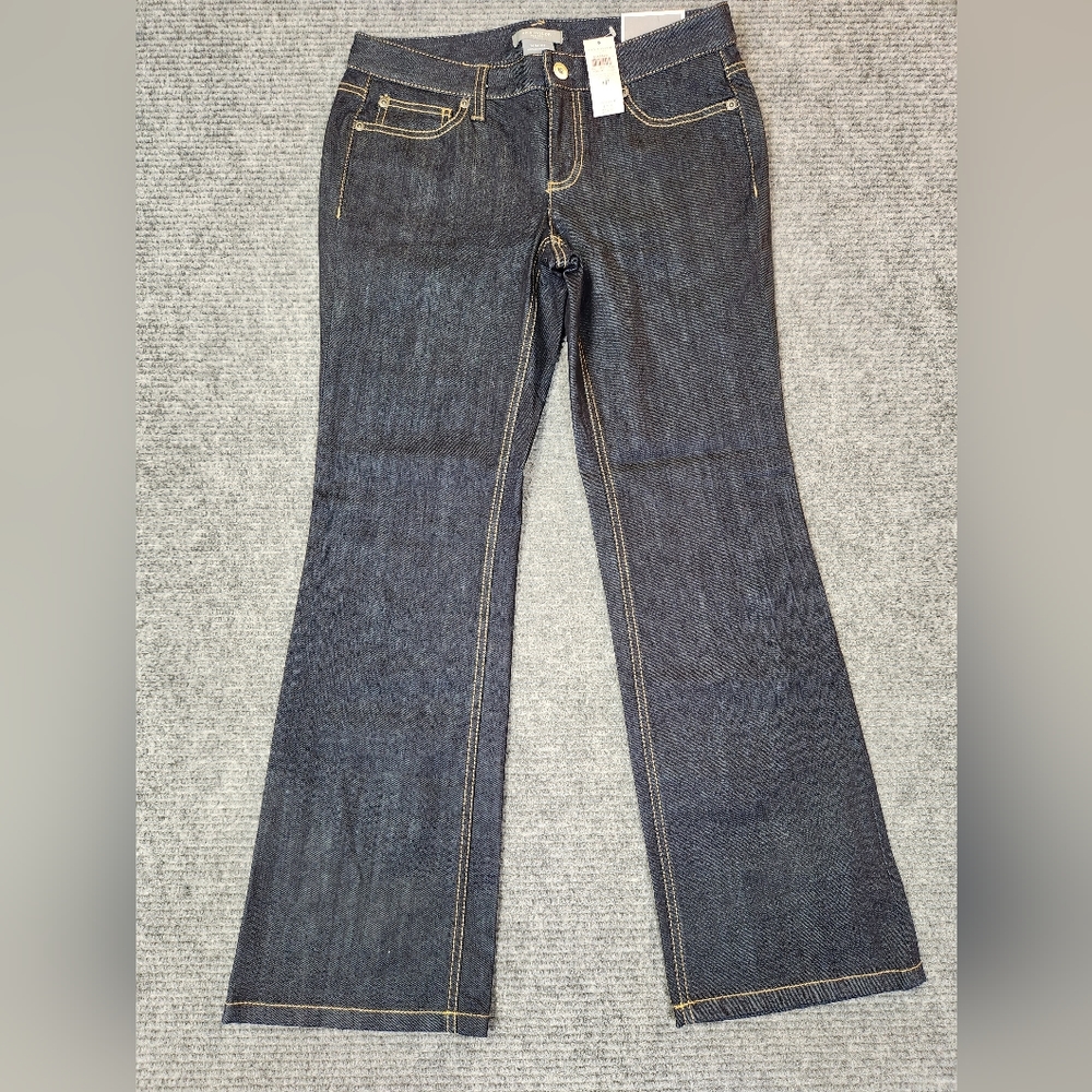 Ann Taylor Petite Jeans Womens 4P Dark Wash Blue Low Rise Slim Fit New With Tag